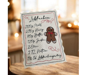 ADVENTSKALENDER 23. Dezember - Stickserie - ITH Postkarte Lebkuchenrezept